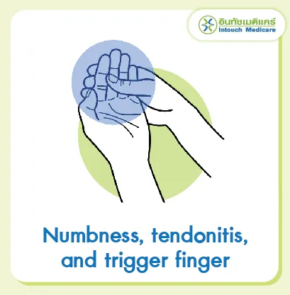 Numbness, tendonitis, and trigger finger