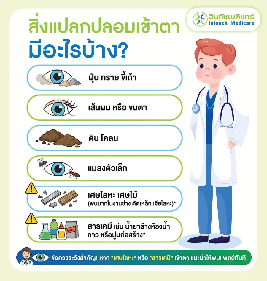 สิ่งแปลกปลอมเข้าตามีอะไรบ้าง
