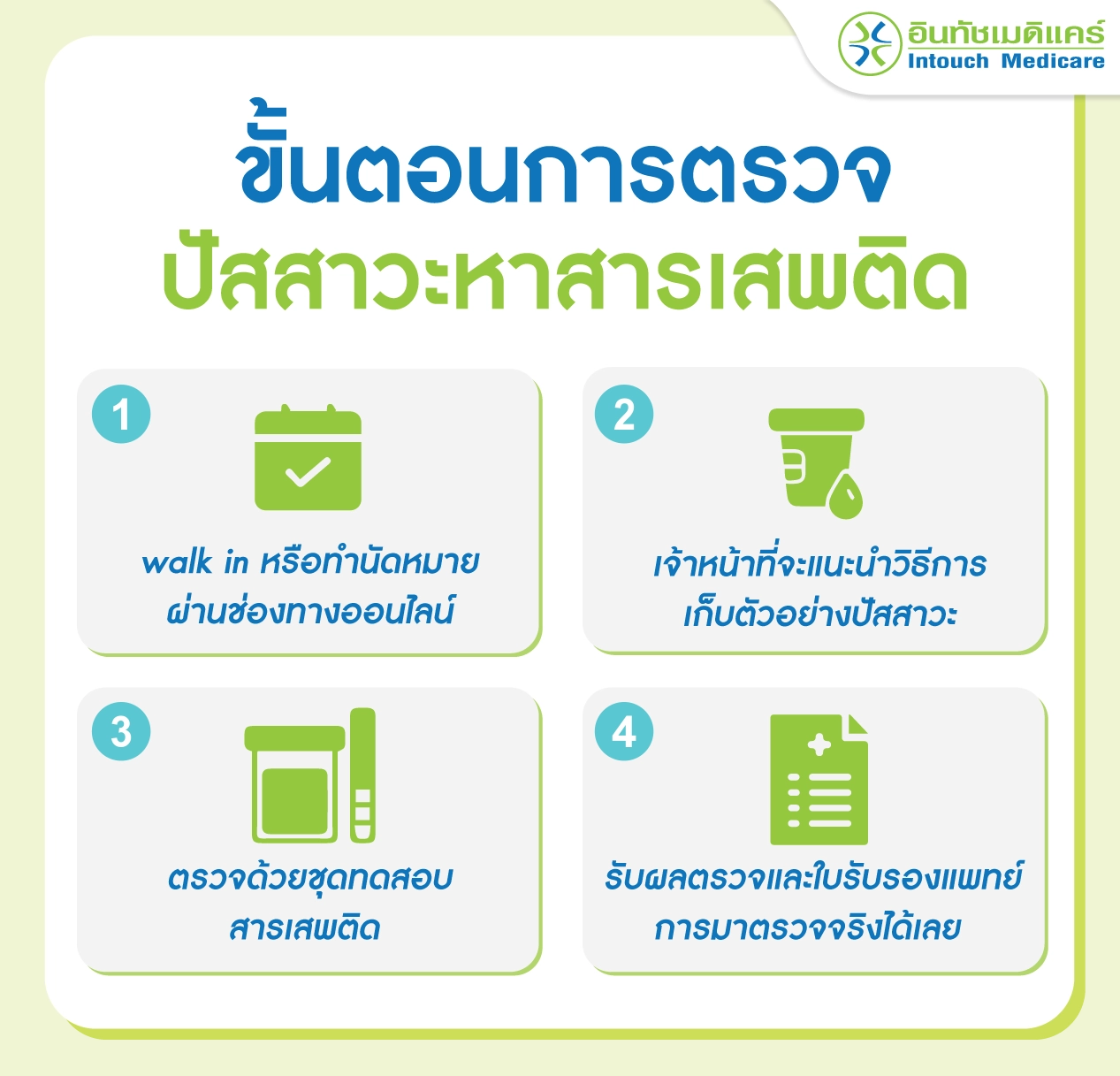 ขั้นตอนการตรวจปัสสาวะหาสารเสพติด