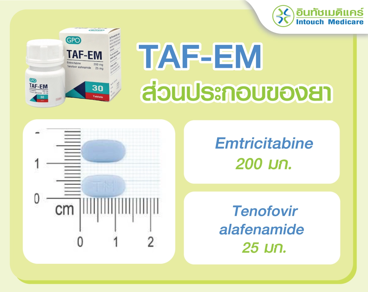 ส่วนประกอบของยา TAF-EM