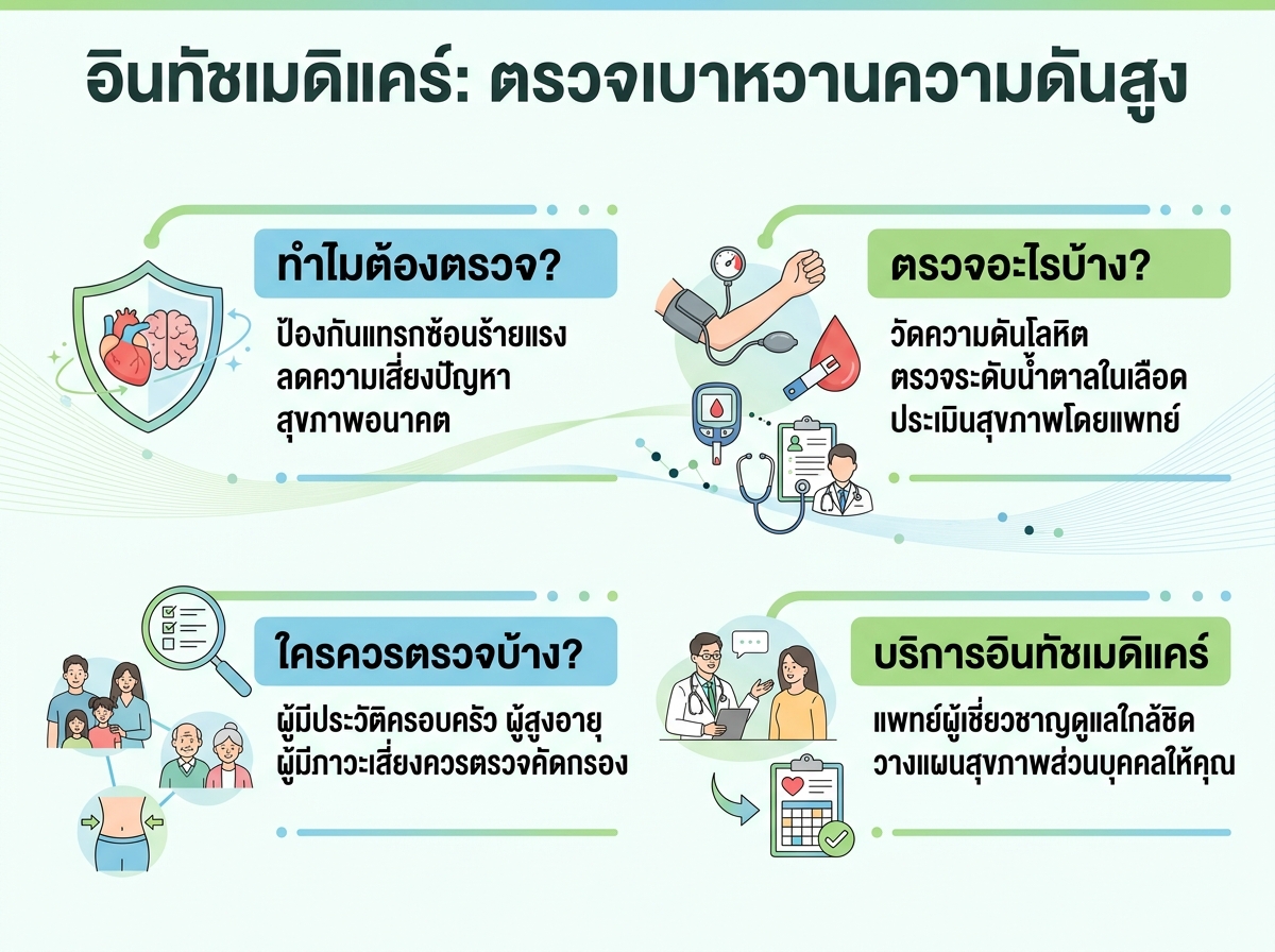 แพทย์ตรวจโรคเบาหวานและความดันโลหิตสูงที่อินทัชเมดิแคร์