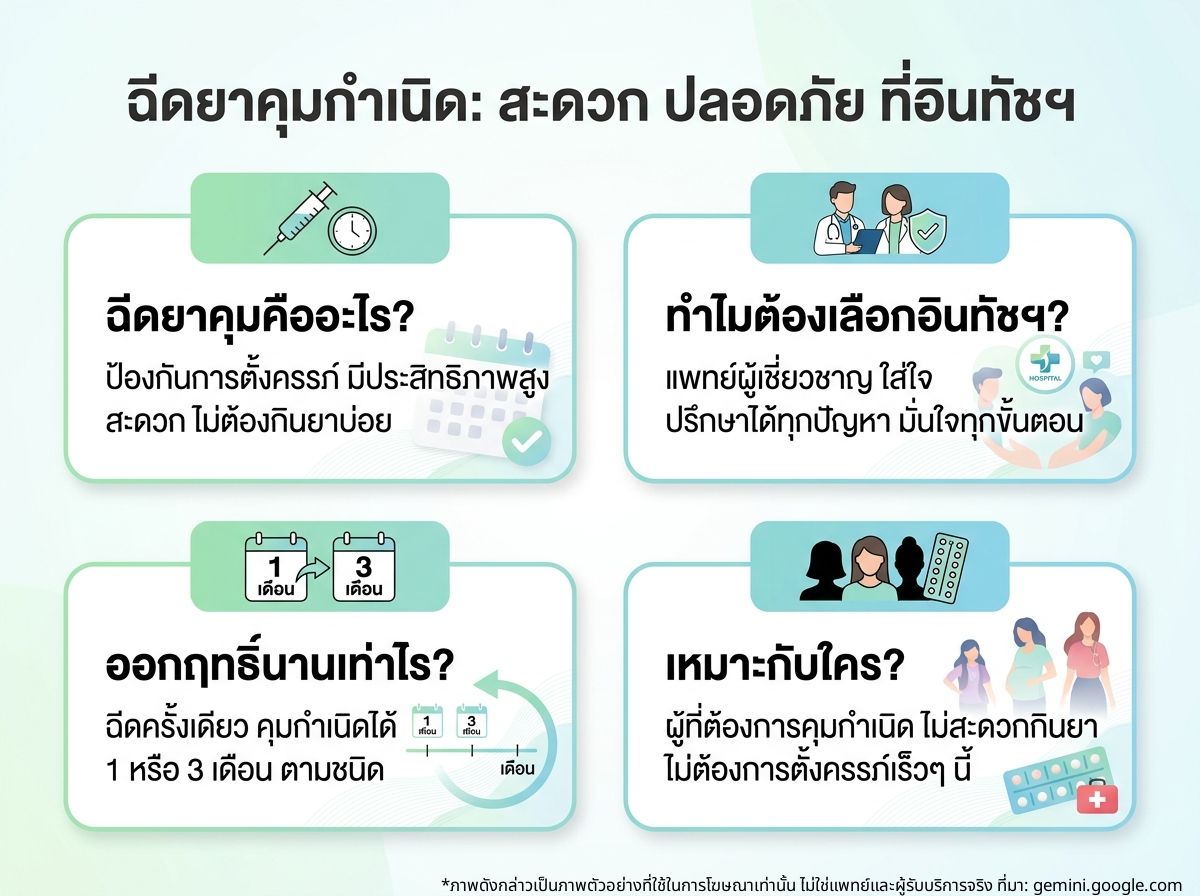 บริการฉีดยาคุมกำเนิดที่อินทัชเมดิแคร์