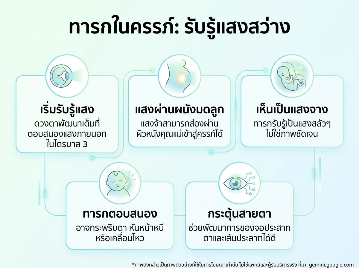 ทารกในครรภ์กำลังรับรู้แสงสว่าง