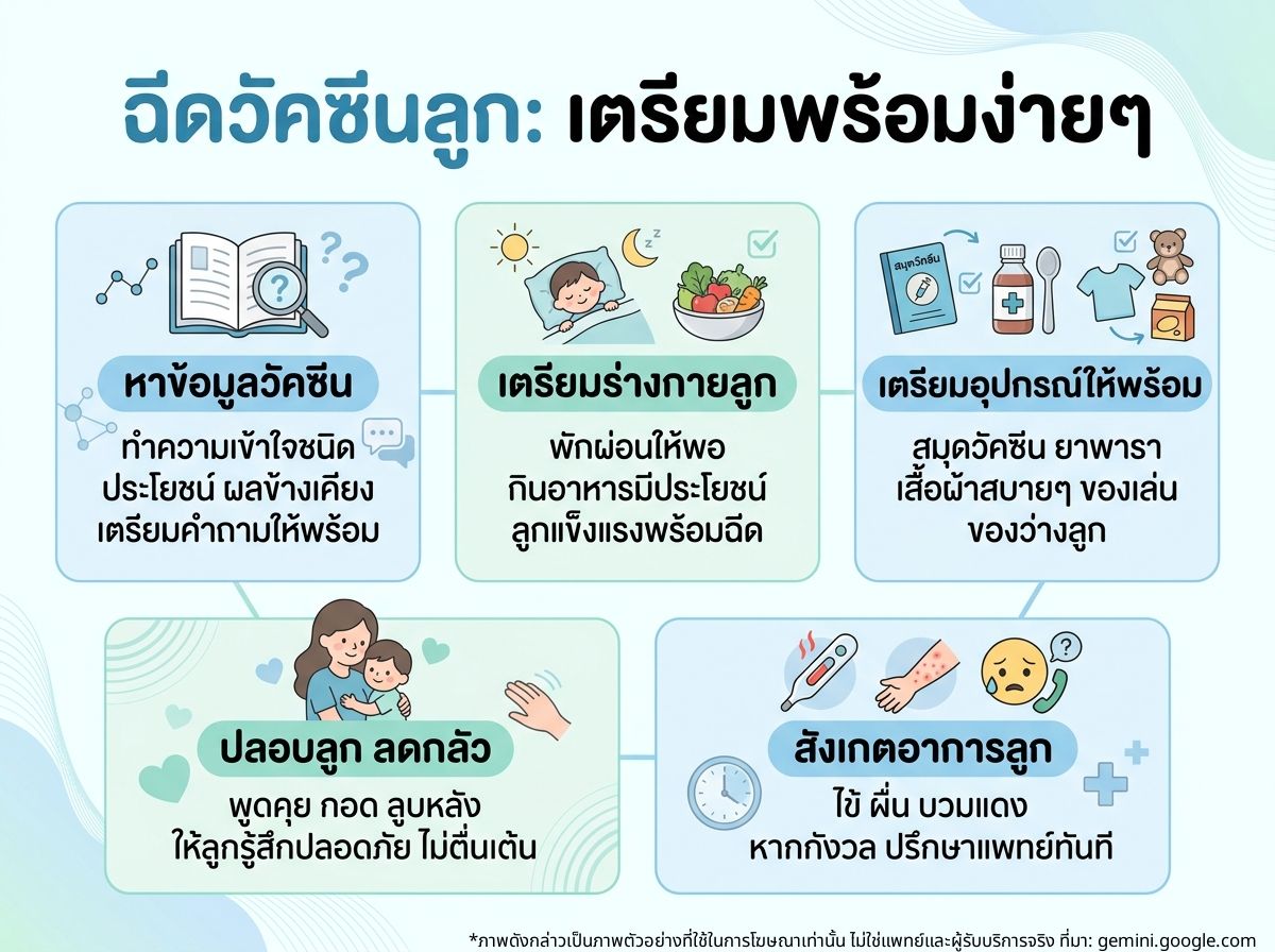 พ่อแม่เตรียมตัวพาลูกไปฉีดวัคซีนอย่างพร้อมเพรียง