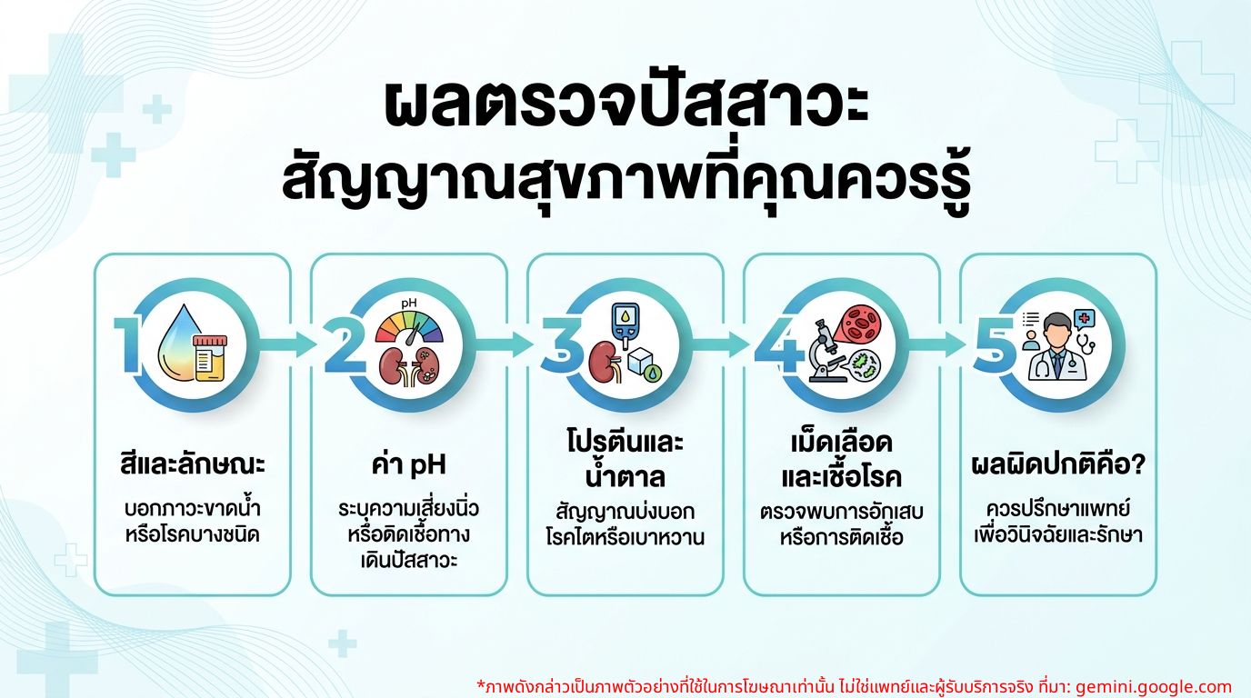 อินโฟกราฟิกผลการตรวจปัสสาวะและสิ่งที่บ่งบอก