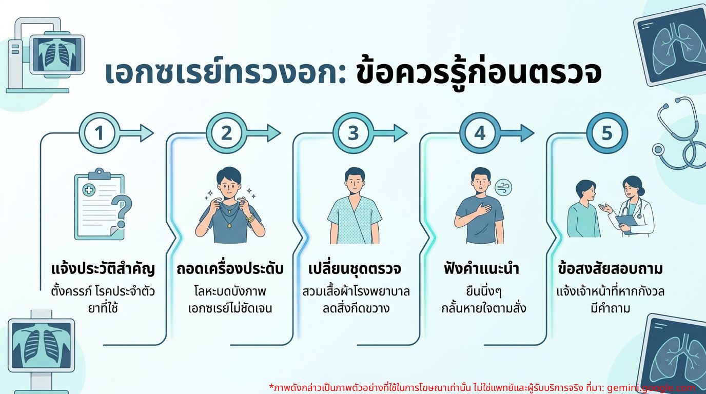อินโฟกราฟิก: ข้อควรรู้ก่อนตรวจเอกซเรย์ทรวงอก