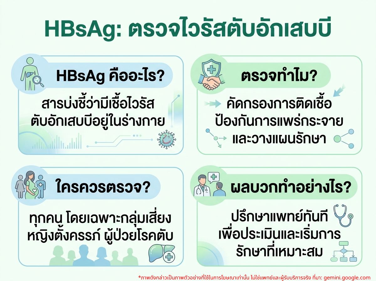 ผู้ป่วยตรวจเลือดหาเชื้อไวรัสตับอักเสบบี HBsAg