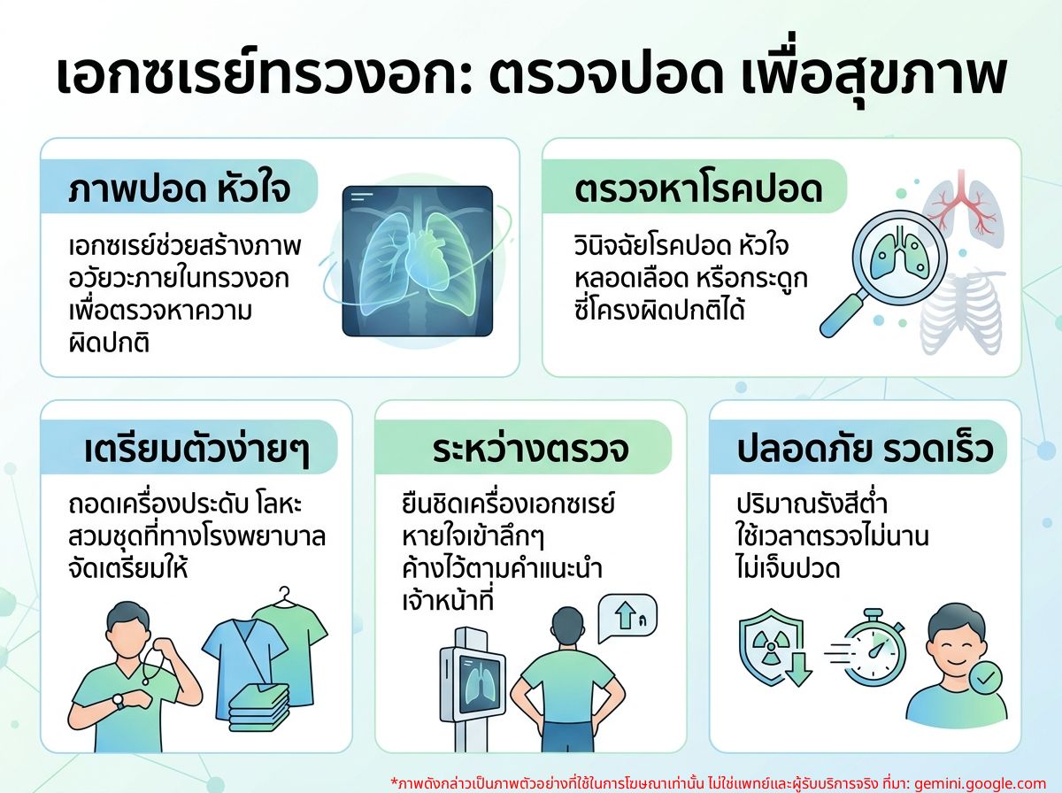 ผู้ป่วยกำลังตรวจเอกซเรย์ทรวงอก