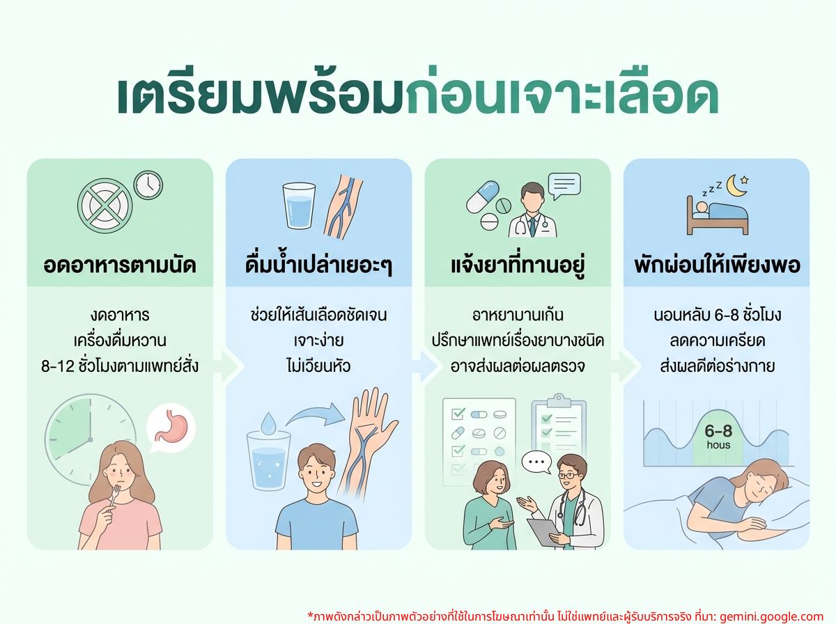 ผู้หญิงกำลังเตรียมตัวสำหรับการตรวจเลือด
