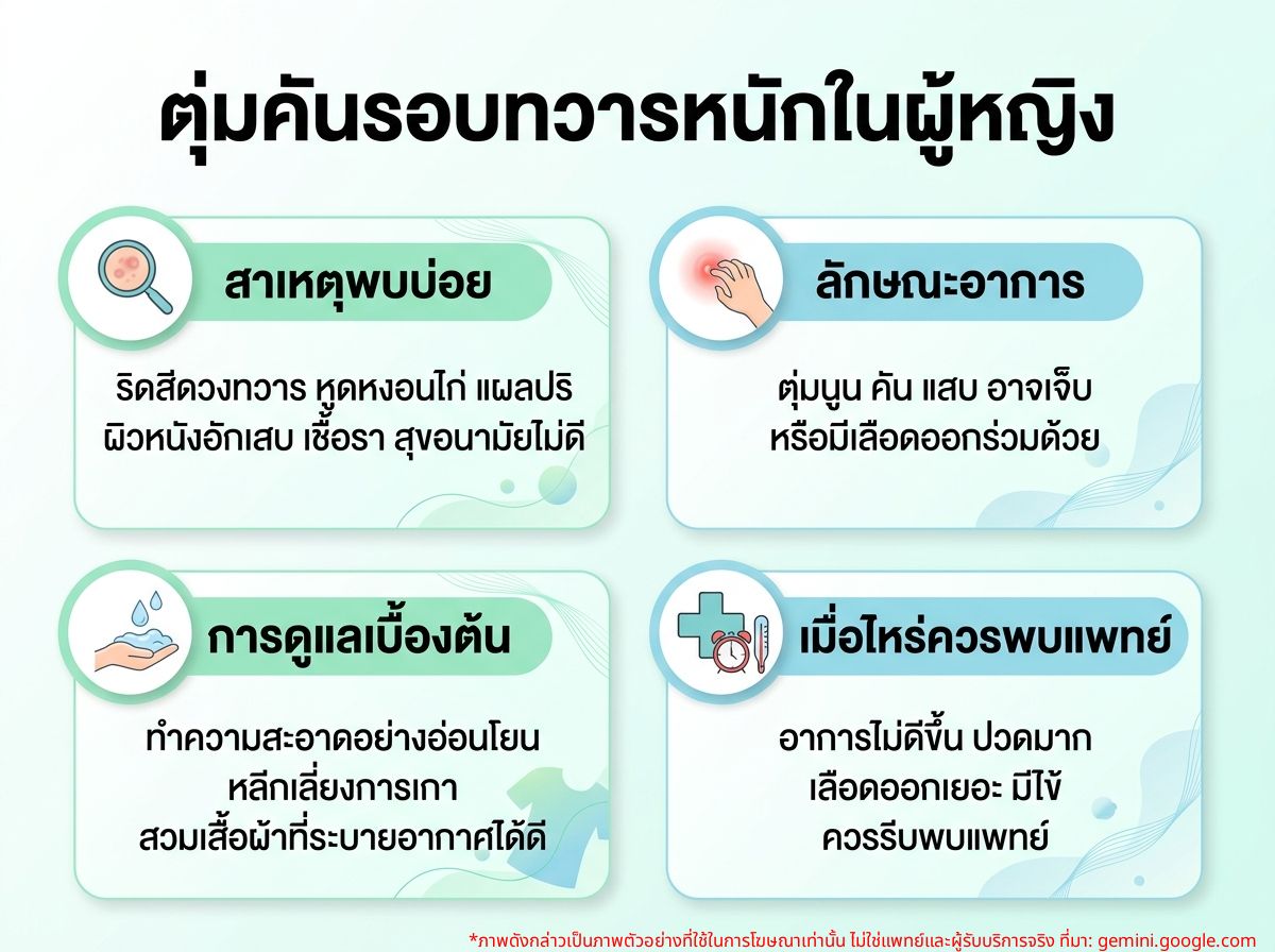 ผู้หญิงมีตุ่มคันรอบทวารหนัก