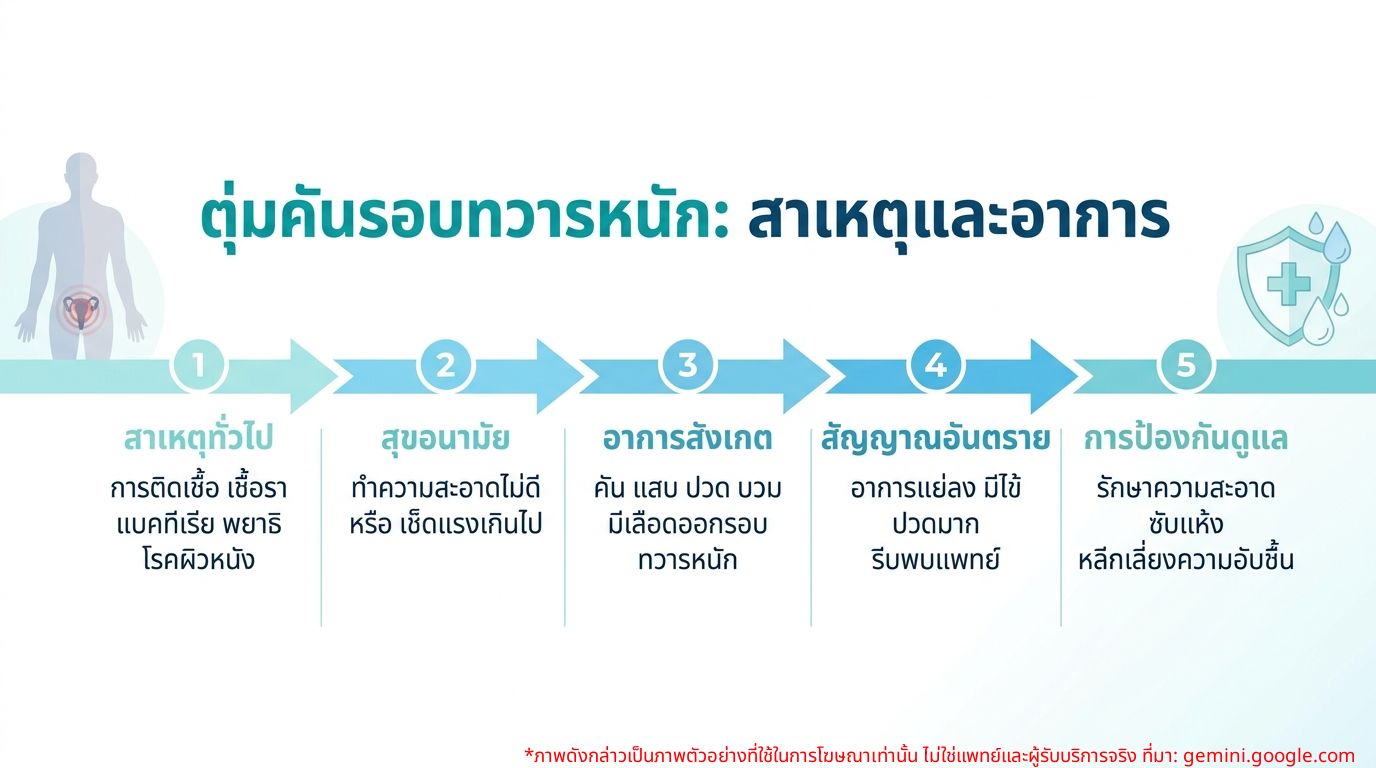 อินโฟกราฟิก: สาเหตุและอาการของตุ่มคันรอบทวารหนัก