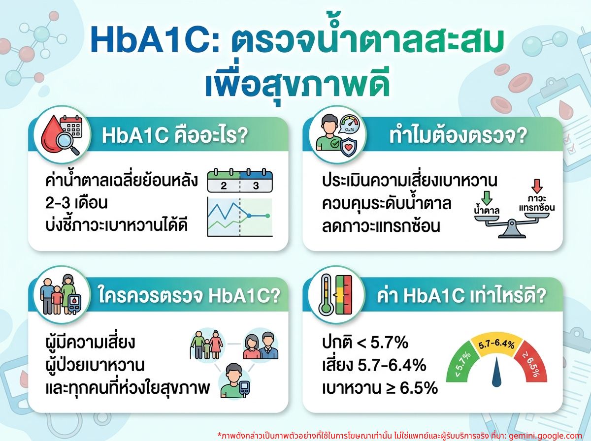 การตรวจน้ำตาลสะสม HBA1C เพื่อสุขภาพที่ดี