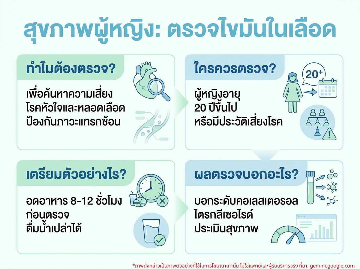 ผู้หญิงกำลังตรวจเลือดเพื่อวัดระดับไขมันในเลือด