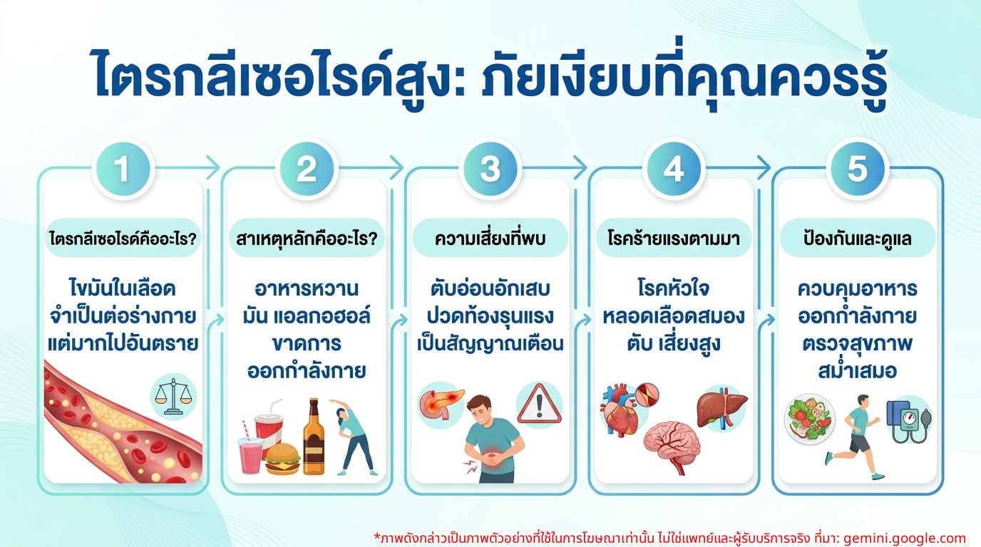 อินโฟกราฟิก: ความเสี่ยงและผลกระทบจากไตรกลีเซอไรด์สูง