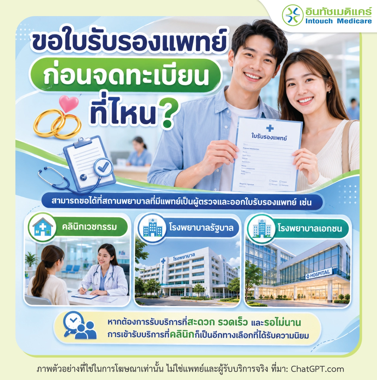 ขอใบรับรองแพทย์ก่อนจดทะเบียนที่ไหน
