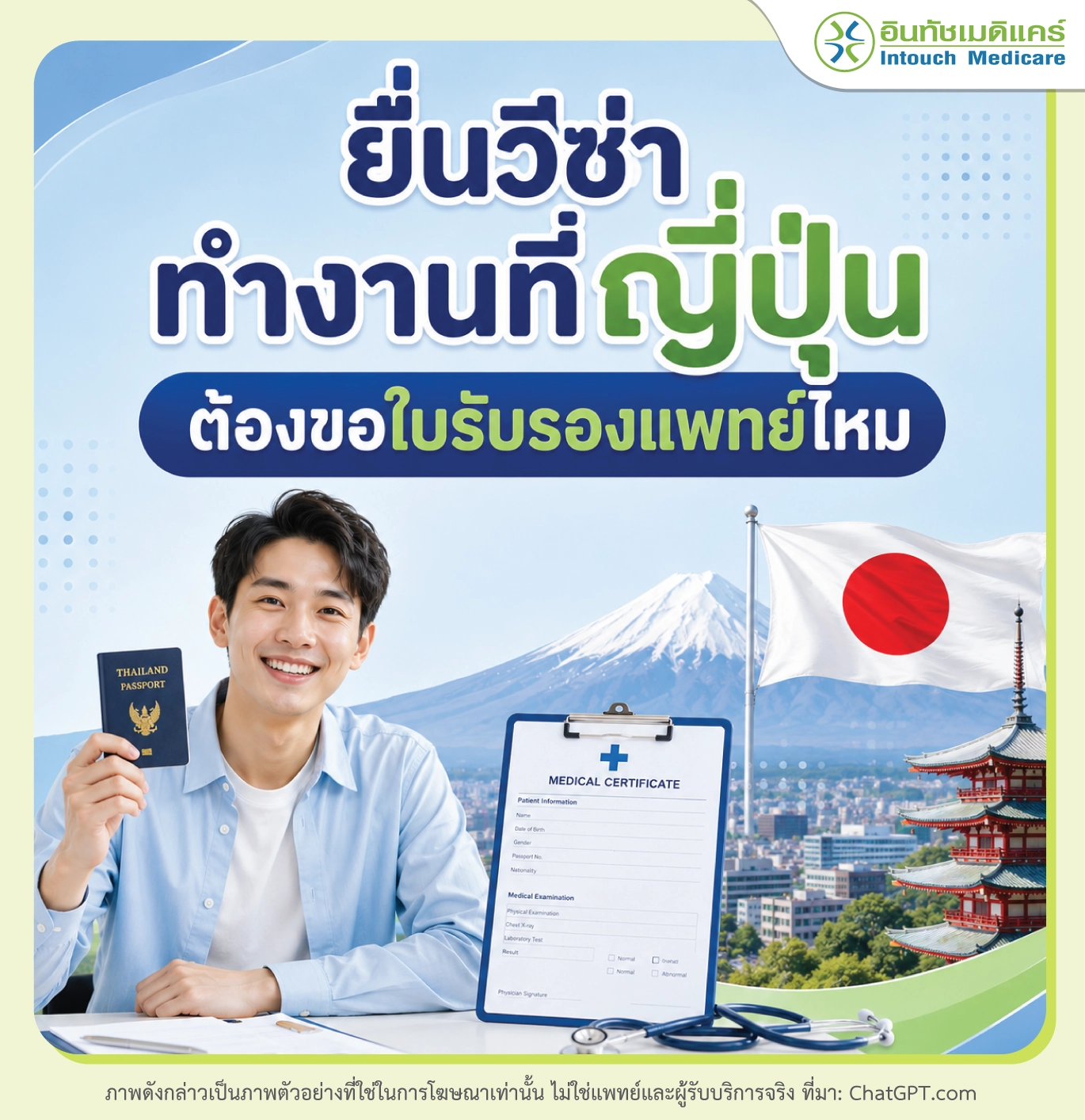 ยื่นวีซ่าทำงานที่ญี่ปุ่นต้องขอใบรับรองแพทย์ไหม