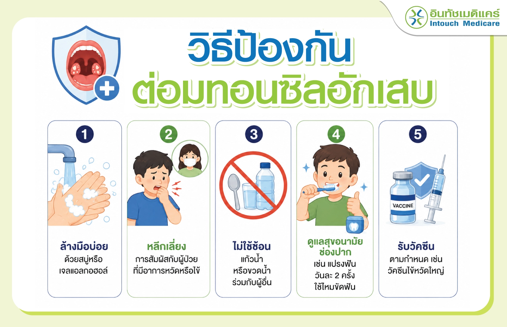 วิธีป้องกันต่อมทอนซินอักเสบ