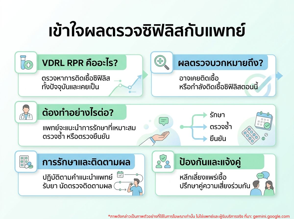 ผู้ป่วยกำลังปรึกษาแพทย์เรื่องผลตรวจ VDRL RPR ซิฟิลิส