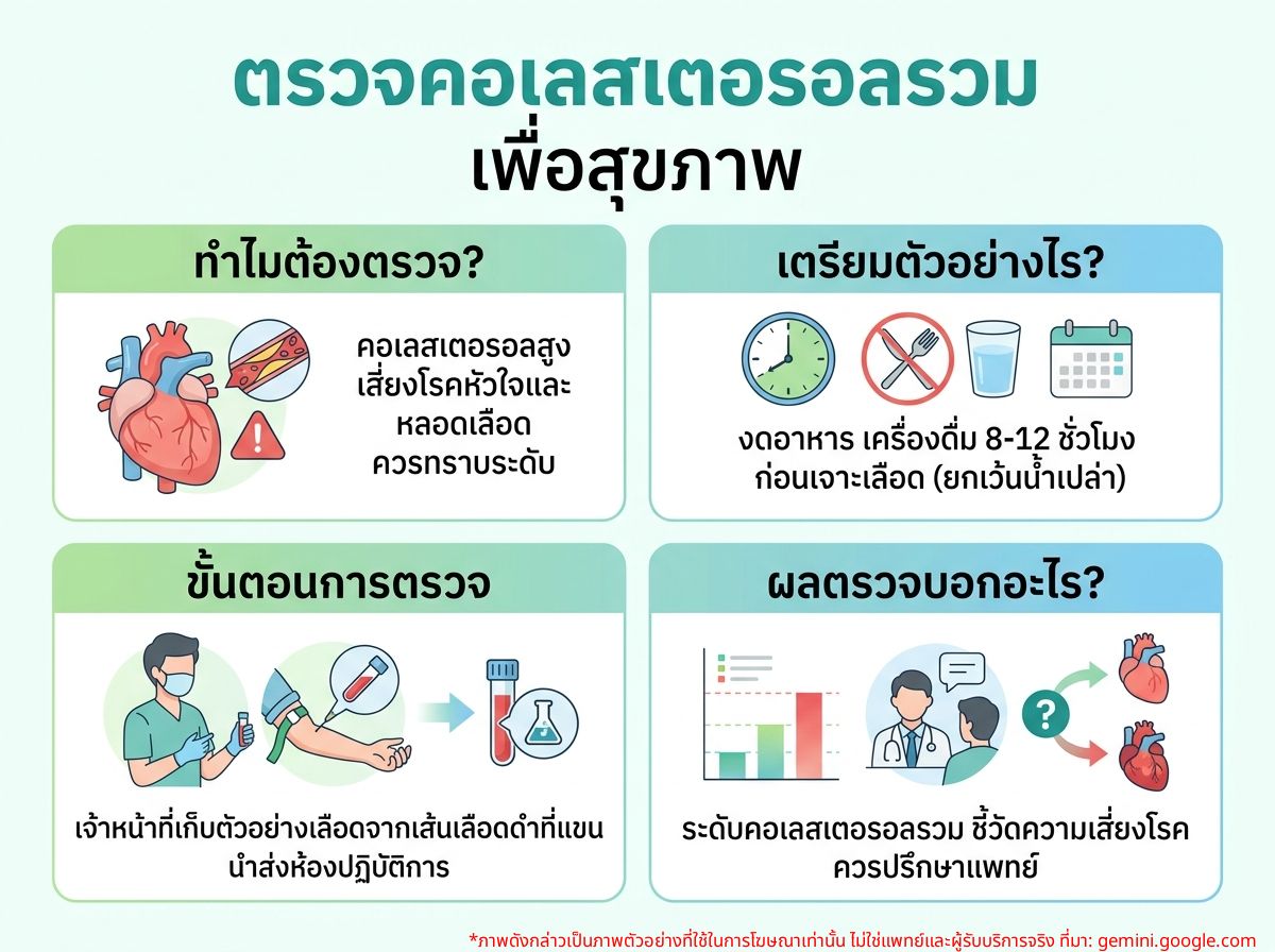 ภาพประกอบการตรวจเลือดหาคอเลสเตอรอลรวม