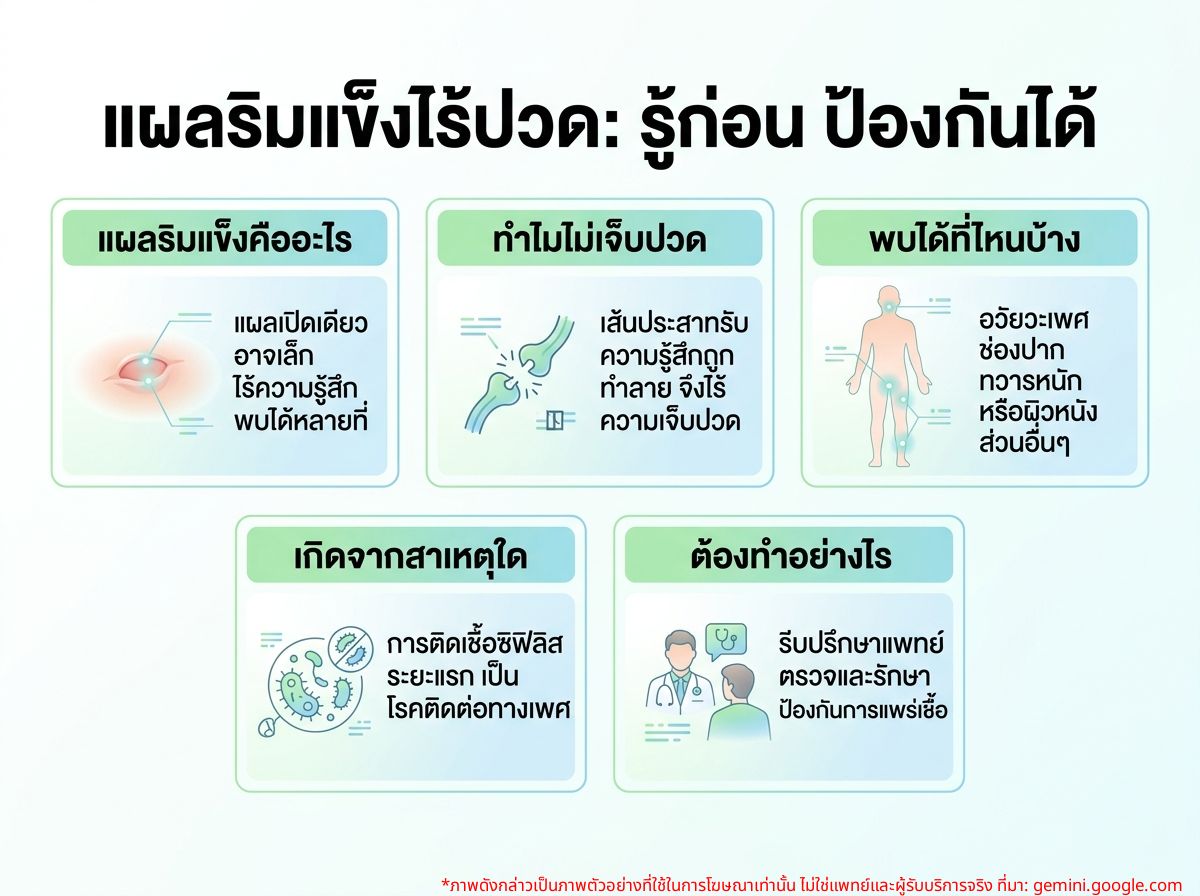 ผู้ป่วยแผลริมแข็งที่ไม่เจ็บปวด