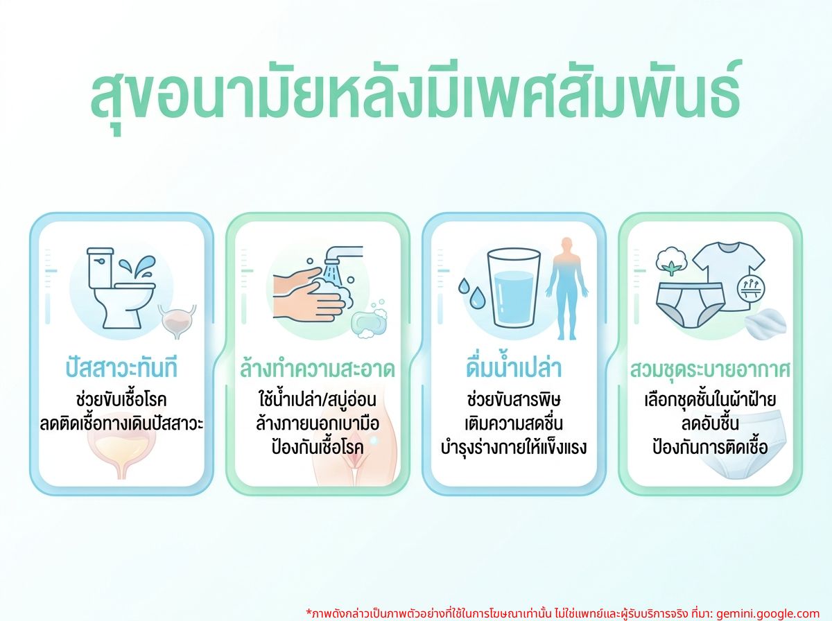การดูแลสุขอนามัยหลังมีเพศสัมพันธ์อย่างถูกวิธีเพื่อสุขภาพที่ดี