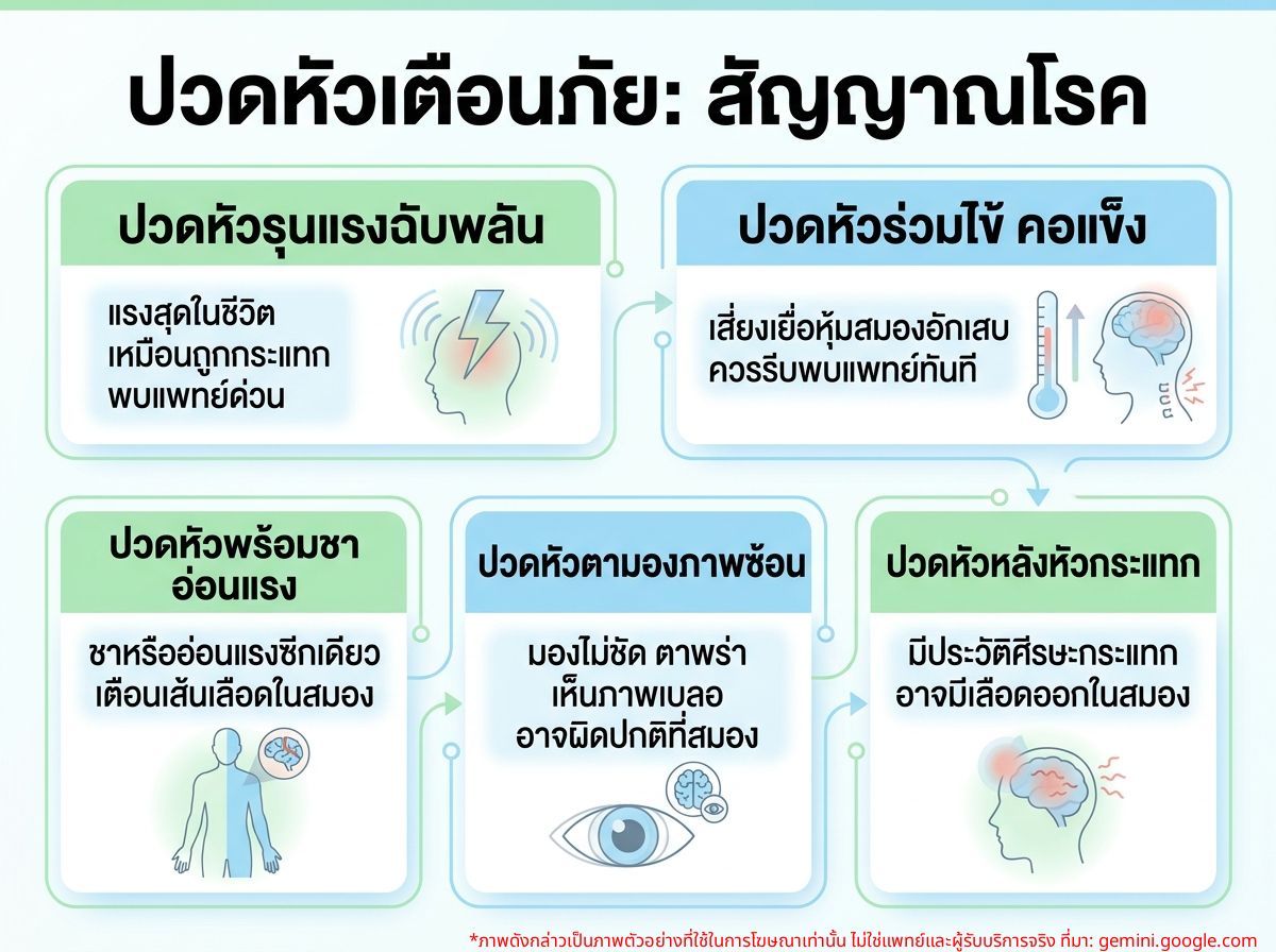 อาการปวดหัวแบบต่างๆ ที่เป็นสัญญาณเตือนโรค