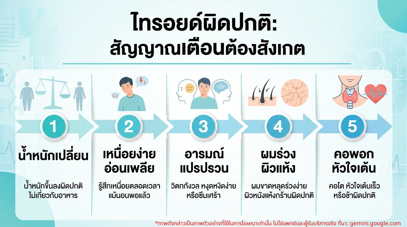 อินโฟกราฟิก: สัญญาณเตือนอาการผิดปกติของไทรอยด์
