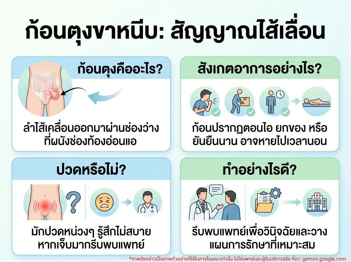 ก้อนตุงที่ขาหนีบ สัญญาณของไส้เลื่อน
