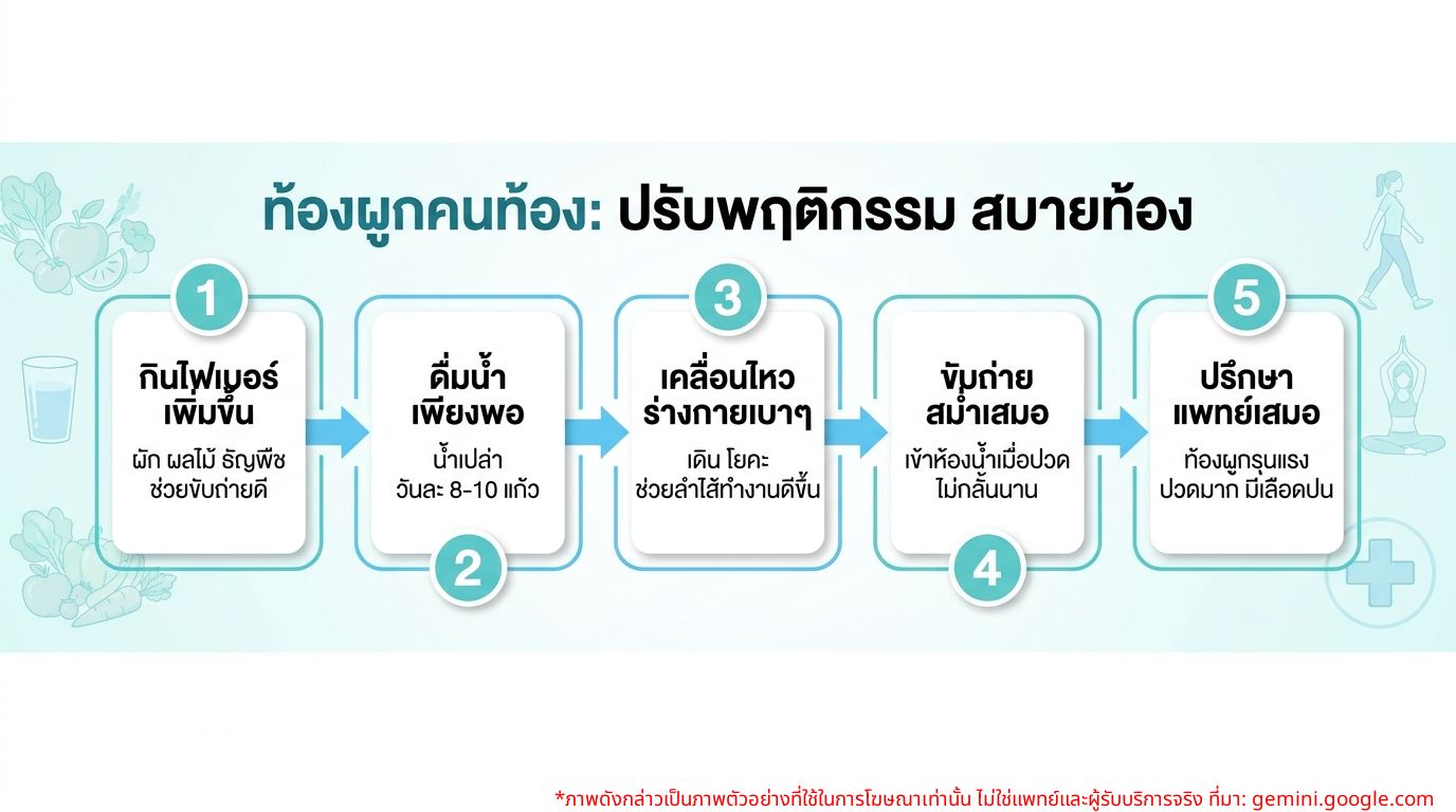 อินโฟกราฟิกเกี่ยวกับวิธีจัดการท้องผูกสำหรับคนท้อง