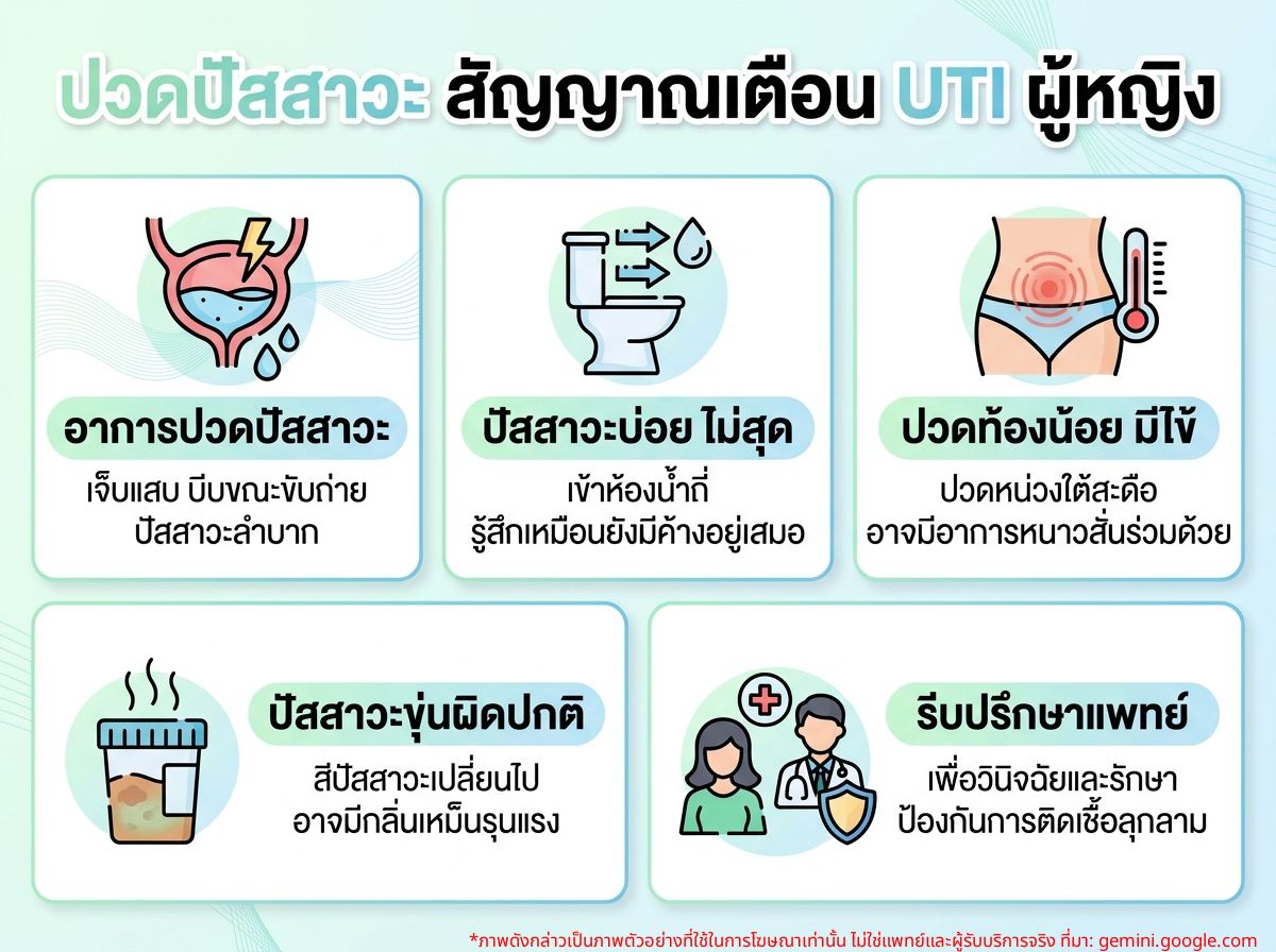 ผู้หญิงกำลังปวดปัสสาวะ บ่งบอกอาการติดเชื้อทางเดินปัสสาวะ