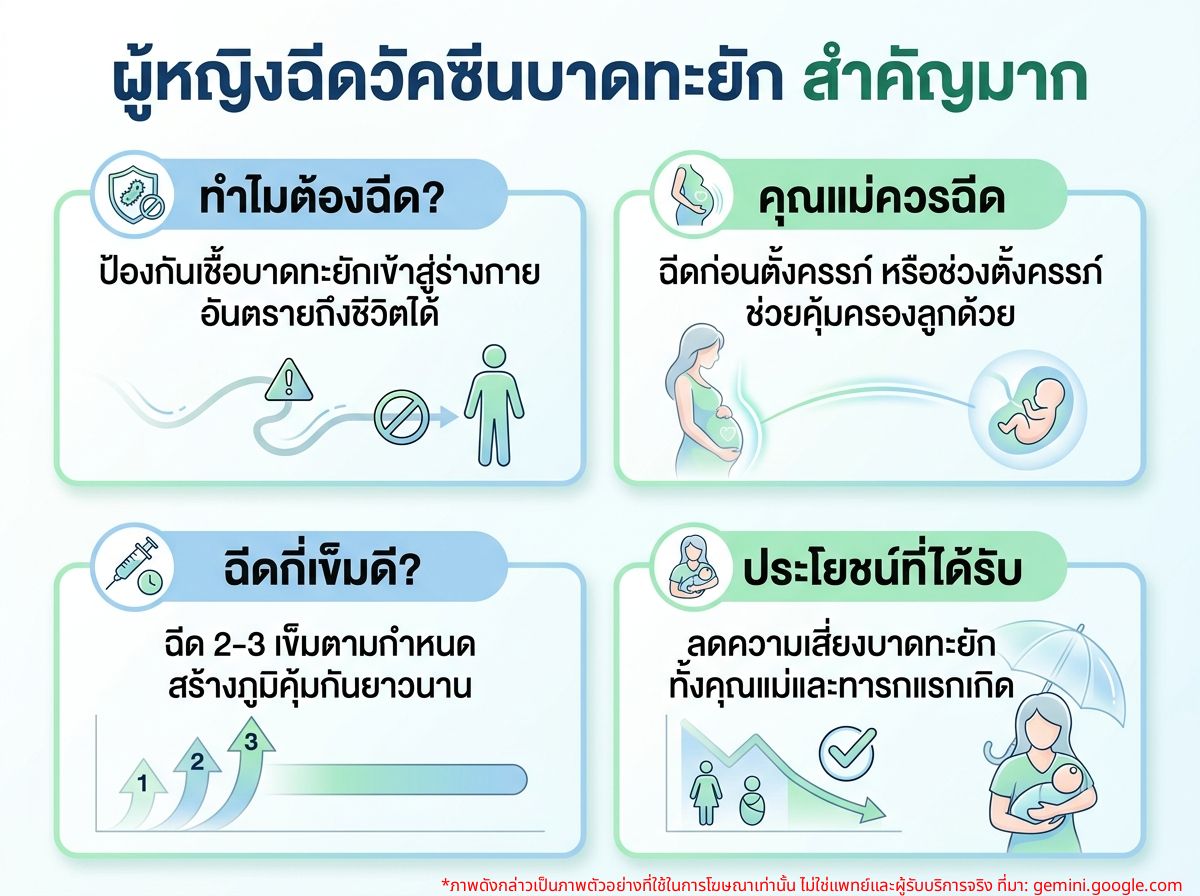 ผู้หญิงกำลังฉีดวัคซีนป้องกันบาดทะยักที่แขน