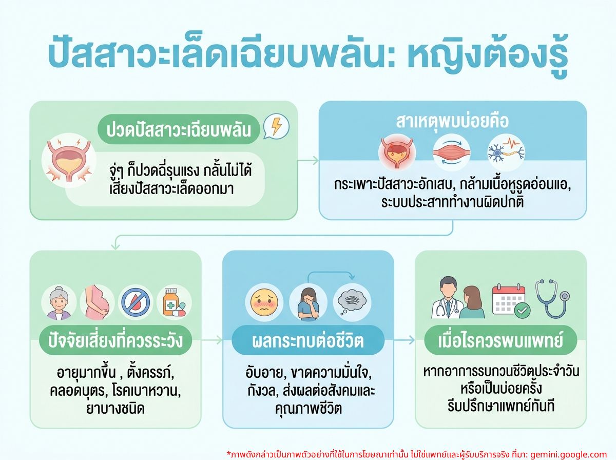 ผู้หญิงปวดปัสสาวะเฉียบพลัน กลั้นไม่อยู่
