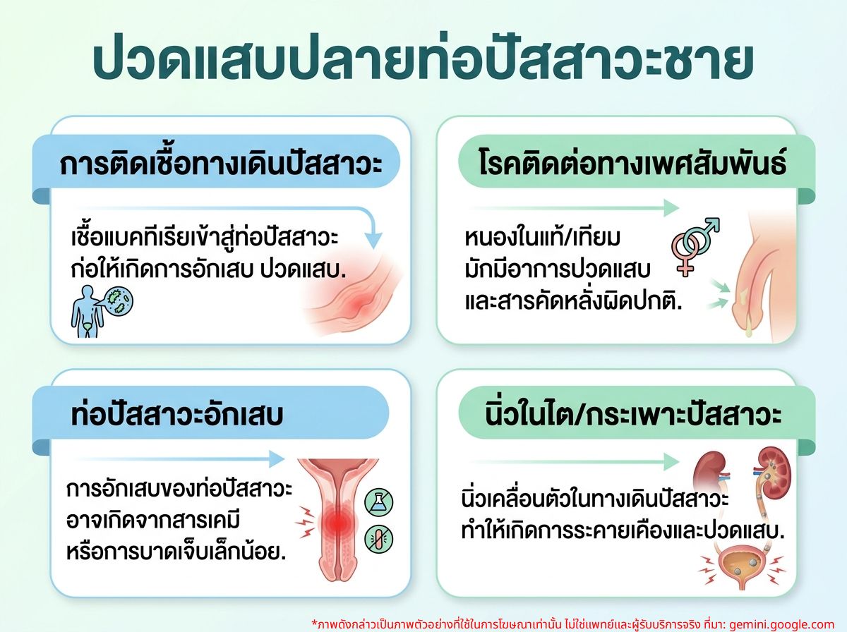 ผู้ชายมีอาการเจ็บแสบที่ปลายอวัยวะเพศขณะปัสสาวะ