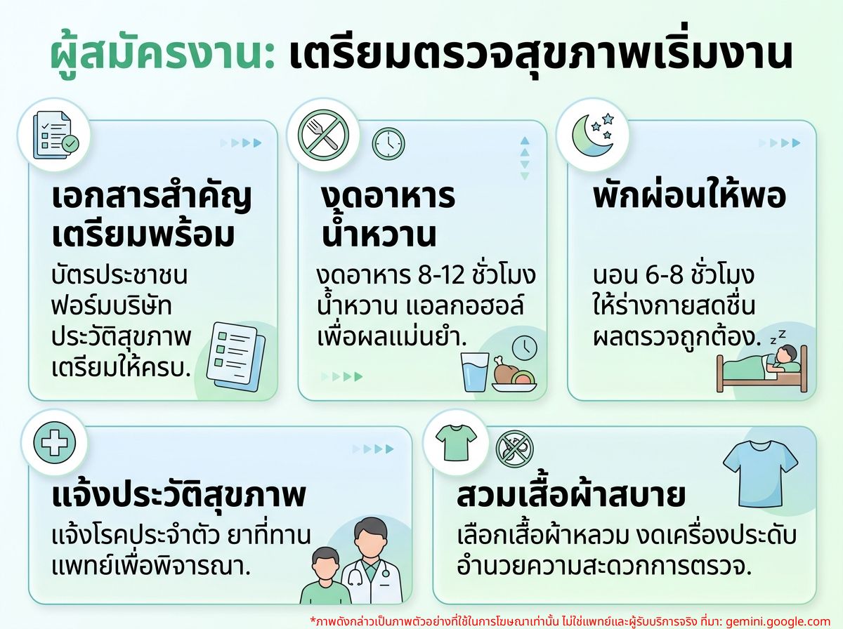 ผู้สมัครงานเตรียมตัวเข้ารับการตรวจสุขภาพก่อนเริ่มงาน