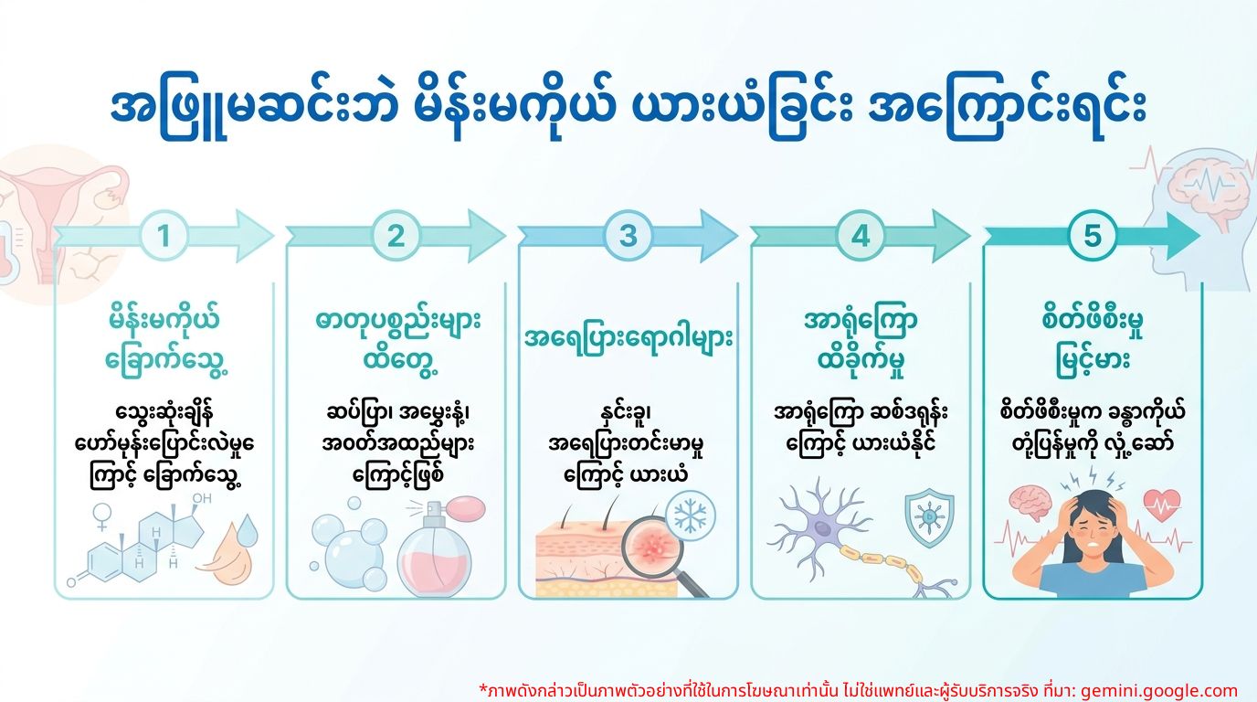 အဖြူဆင်းခြင်းမရှိဘဲ မိန်းမကိုယ်ယားယံခြင်း၏ အကြောင်းရင်းများ အချက်အလက်ပုံ