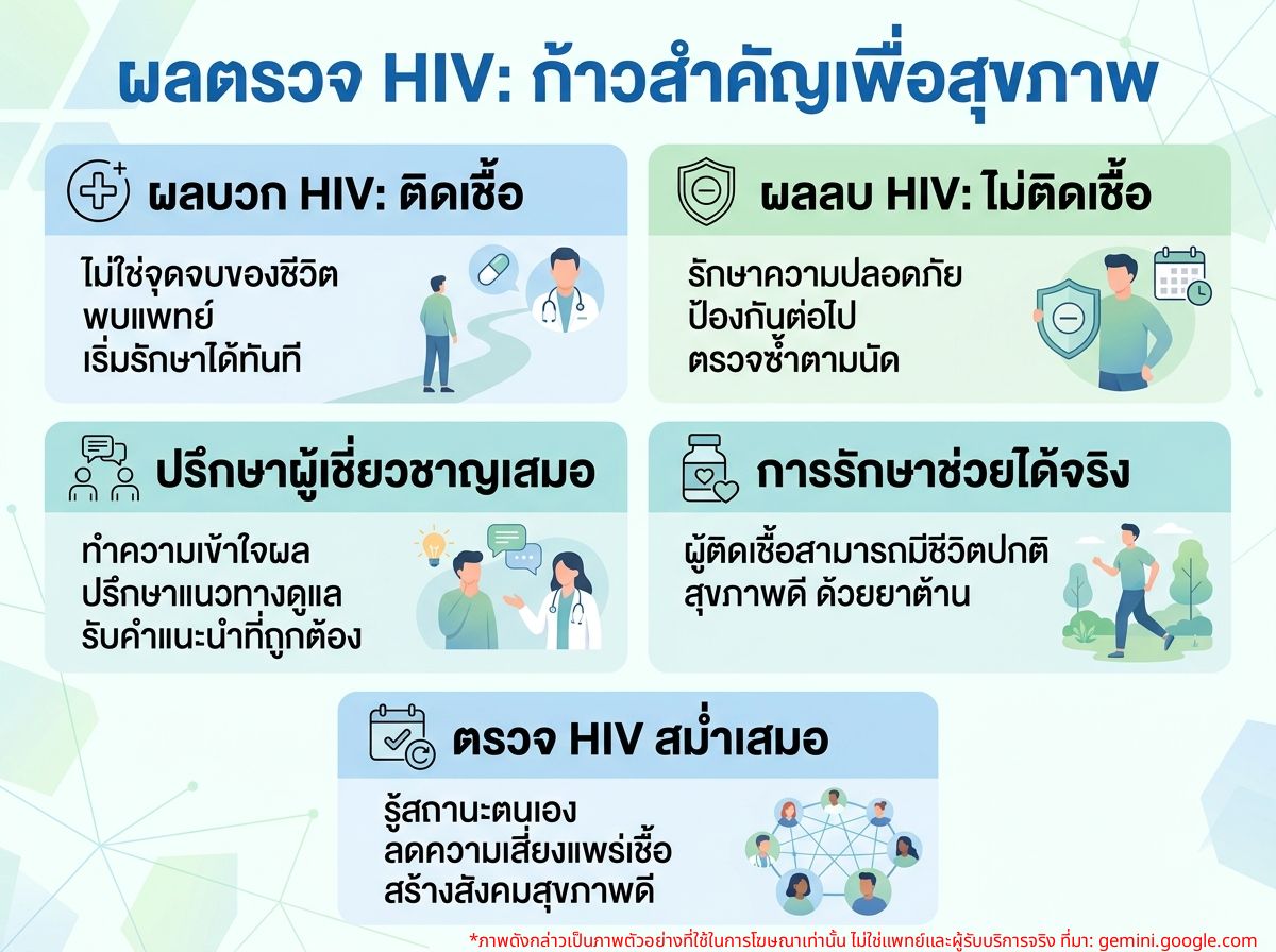 ผู้หญิงกำลังอ่านผลตรวจ HIV
