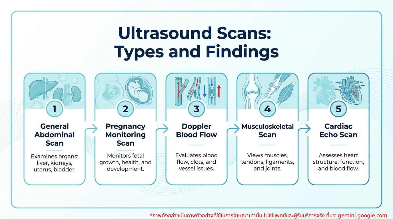 Types of ultrasound examinations and what they detect