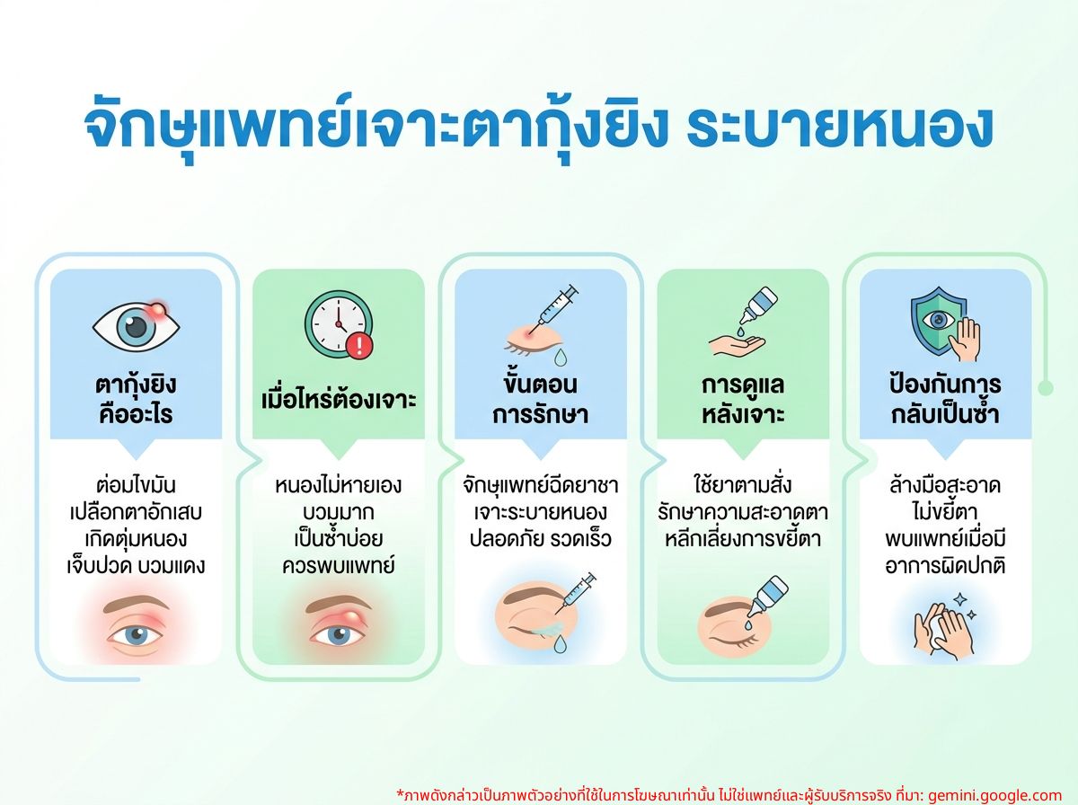 မျက်စိအထူးကုဆရာဝန်သည် မျက်လုံးပိုးဝင်ခြင်းမှ ပြည်ထုတ်ရန် ပြုလုပ်နေသည်