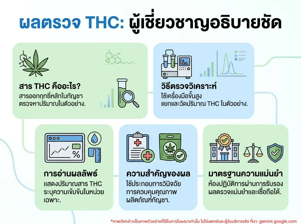 ผู้เชี่ยวชาญกำลังอธิบายผลการตรวจหาสาร THC ในห้องปฏิบัติการ