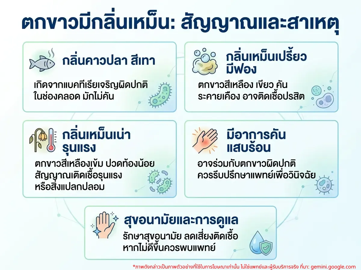 ตกขาวมีกลิ่นเหม็น สัญญาณและสาเหตุที่ควรรู้