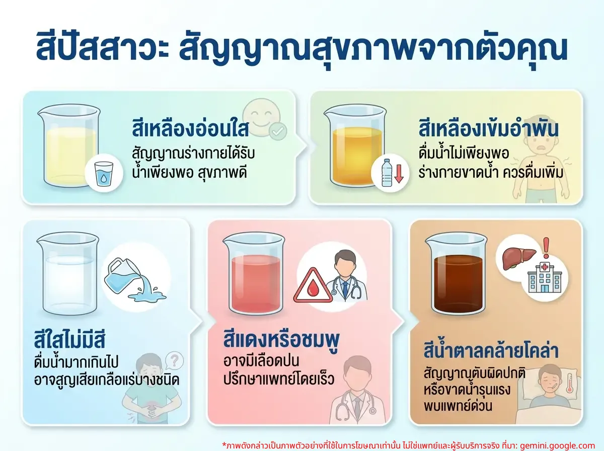ผู้หญิงสังเกตสีปัสสาวะด้วยตัวเอง