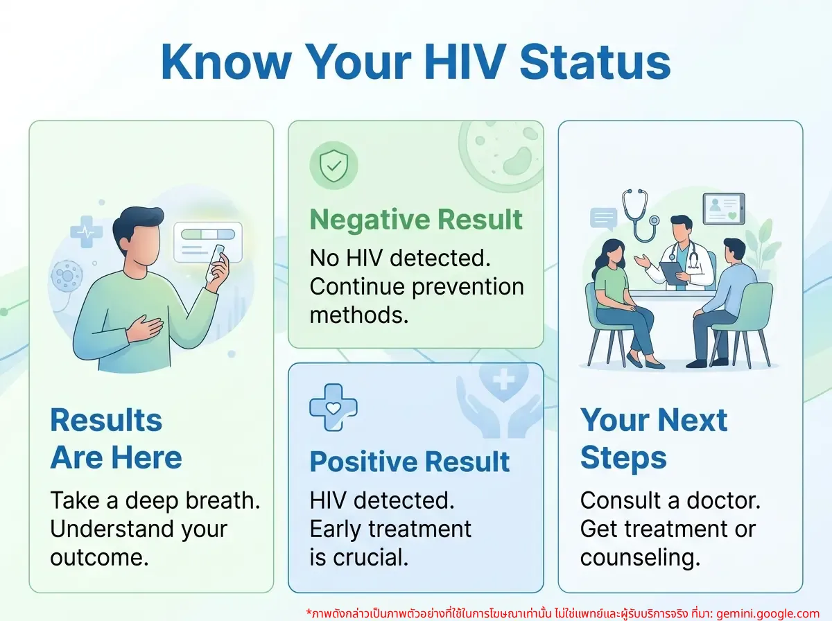 Woman reading HIV test results