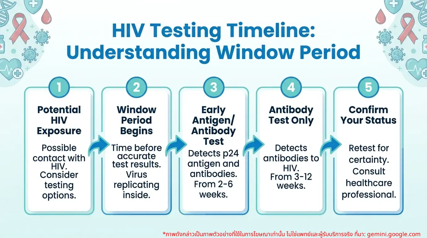 Infographic showing HIV testing timeline and Window Period