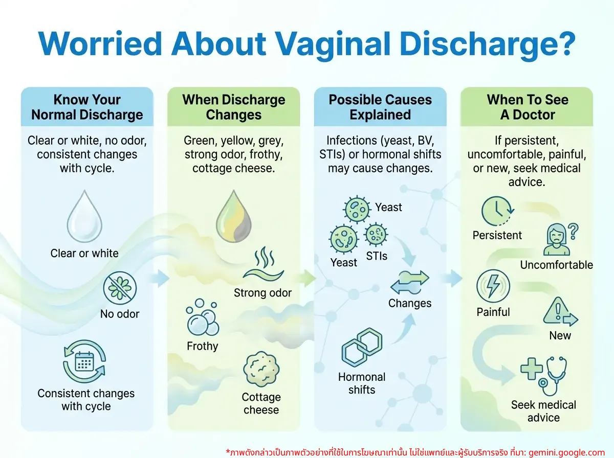 Image of a woman thinking about abnormal vaginal discharge