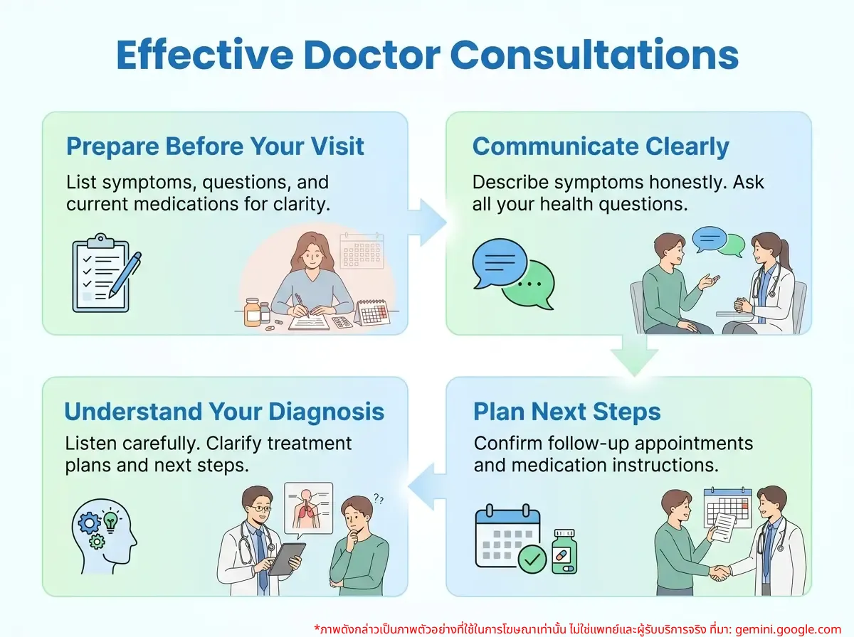 A patient consulting a doctor at a clinic