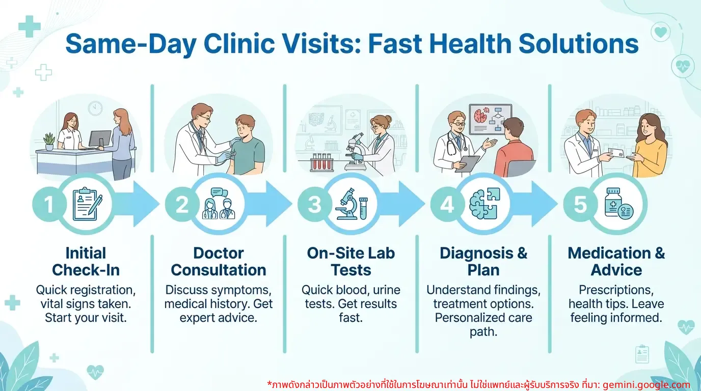 Infographic: Services available at a clinic near me for same-day checkup