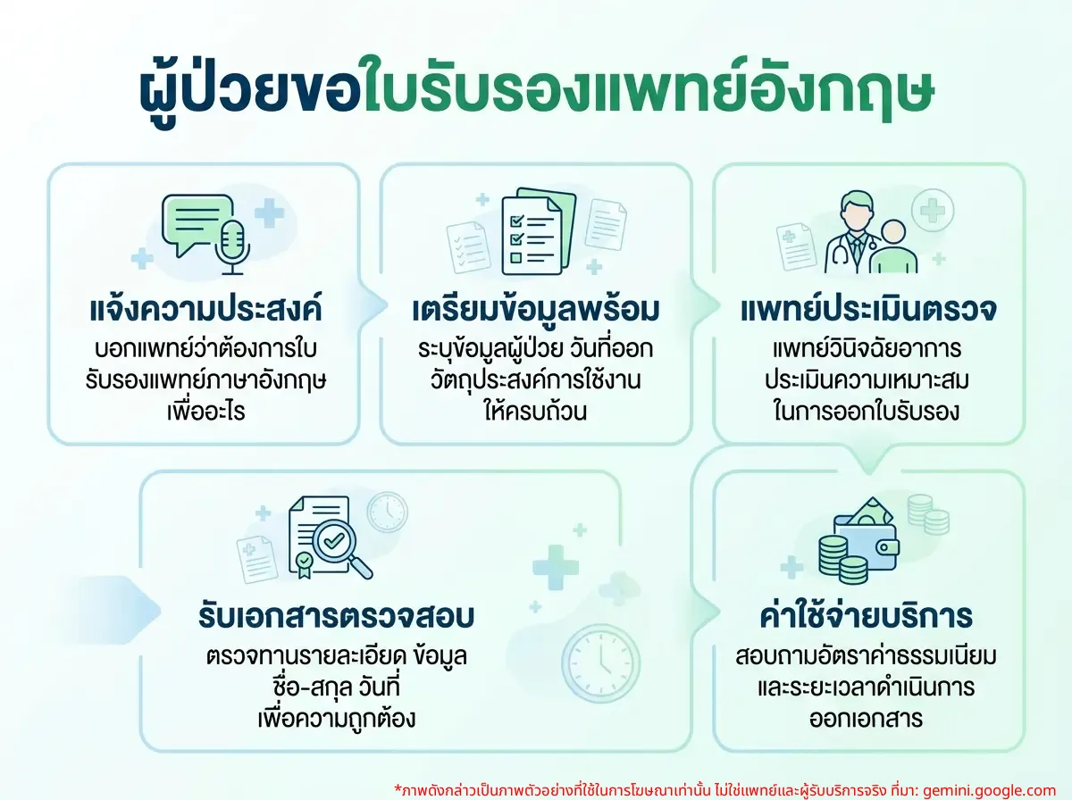 လူနာသည် အင်္ဂလိပ်ဆေးလက်မှတ်တောင်းခံရန် ဆရာဝန်နှင့် တိုင်ပင်နေသည်