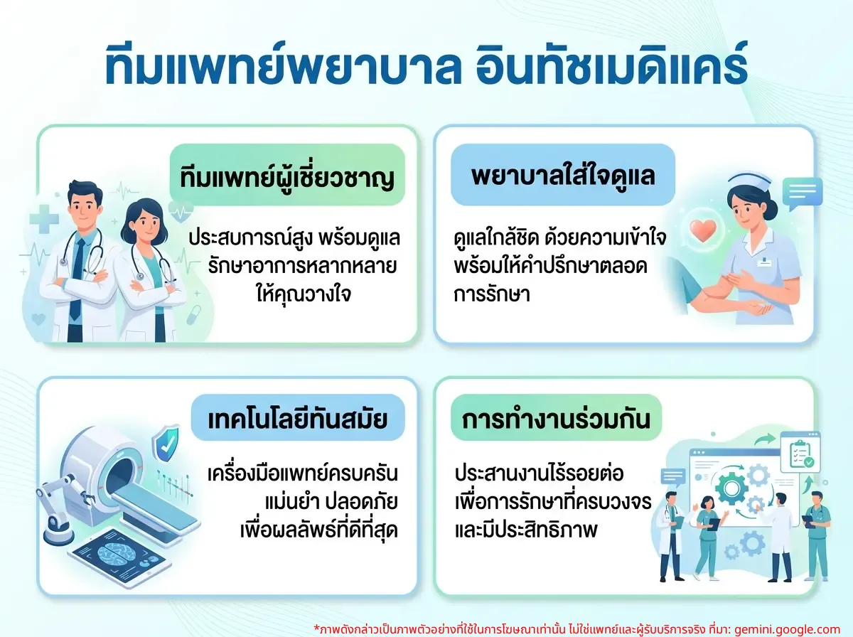 ทีมแพทย์และพยาบาลอินทัชเมดิแคร์คลินิกเวชกรรม