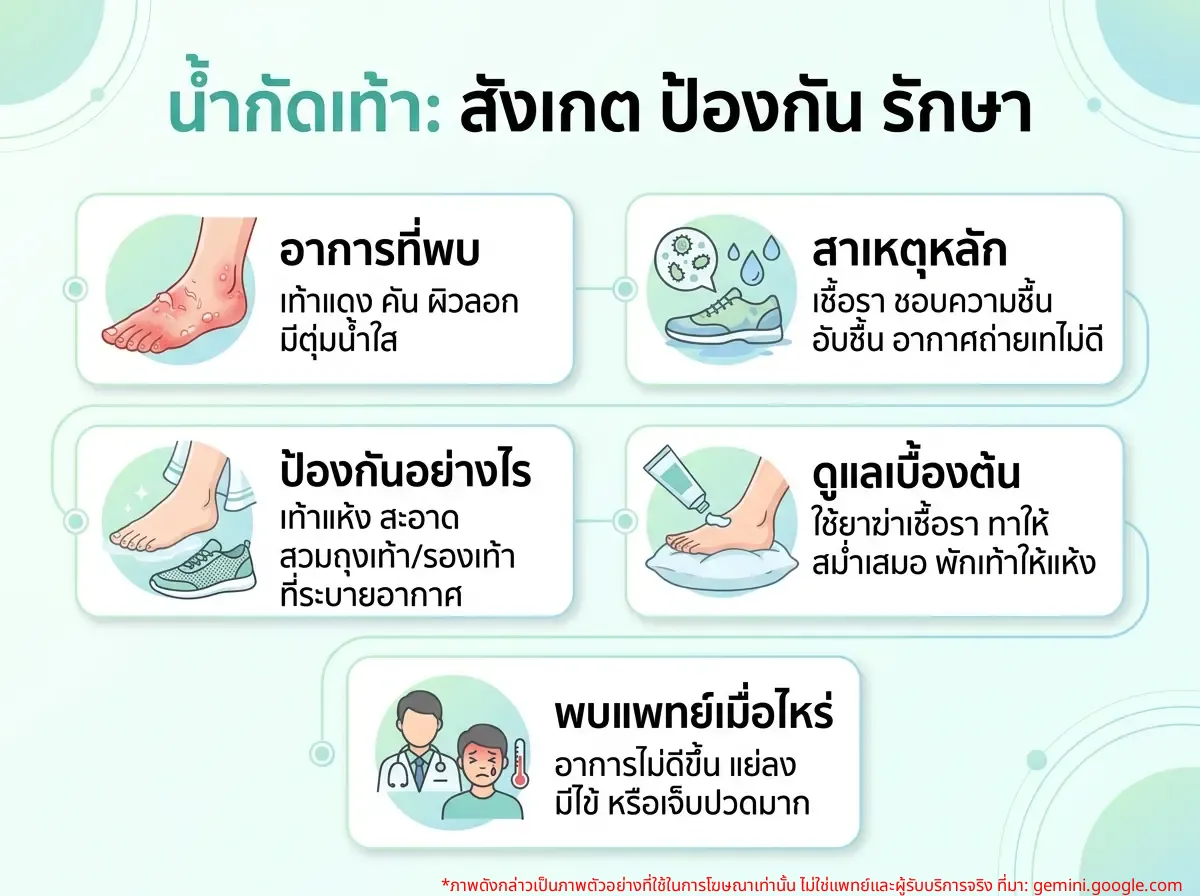 คนมีอาการน้ำกัดเท้า เท้าแดง คัน และผิวหนังลอก