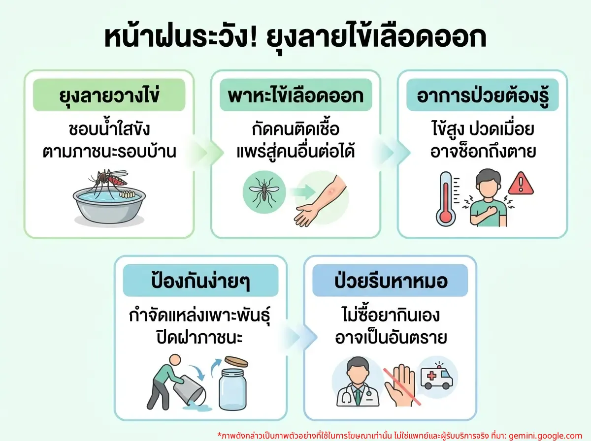 ยุงลายพาหะไข้เลือดออกช่วงหน้าฝน
